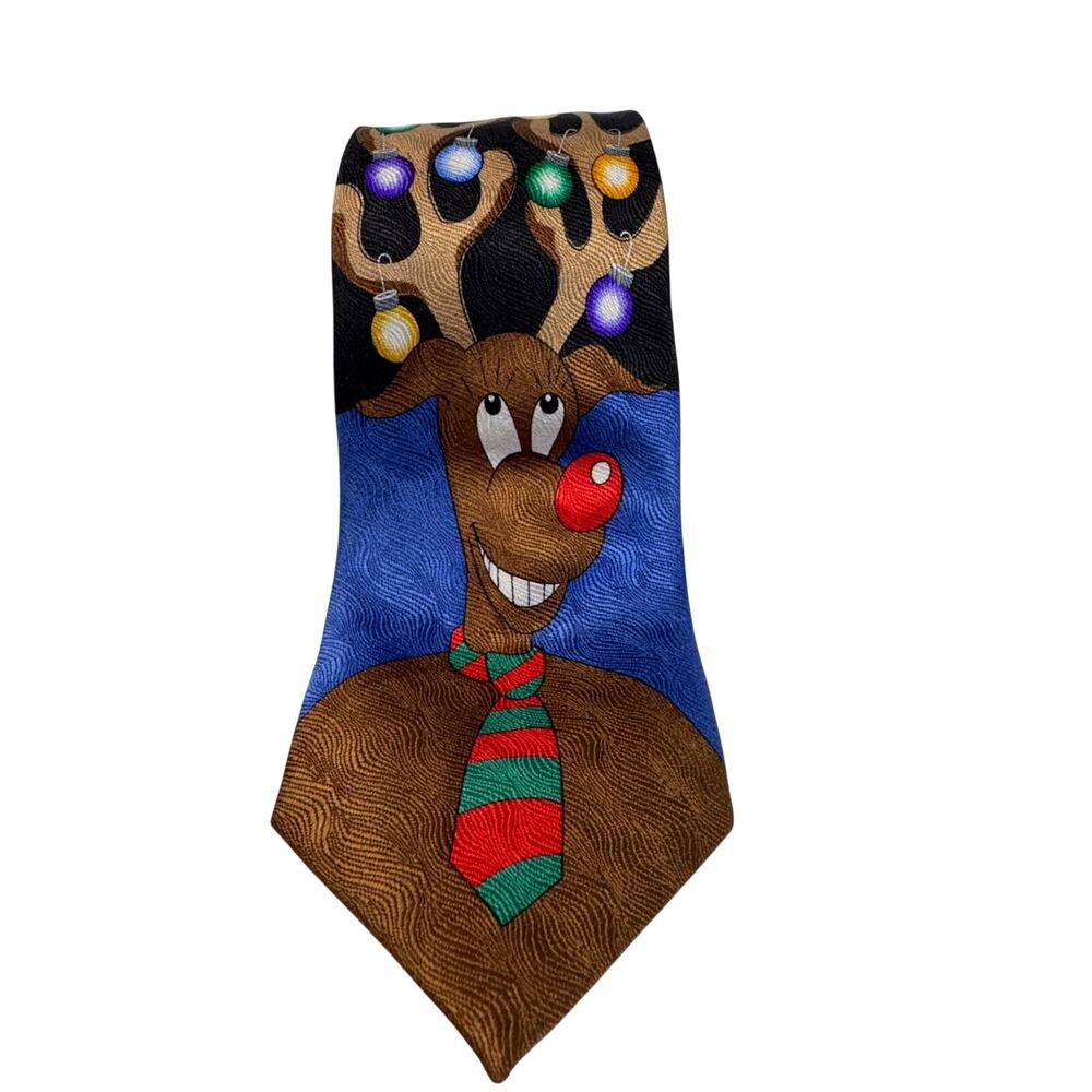 Dockers Men's Skinny Christmas Reindeer Graphic Tie Skinny